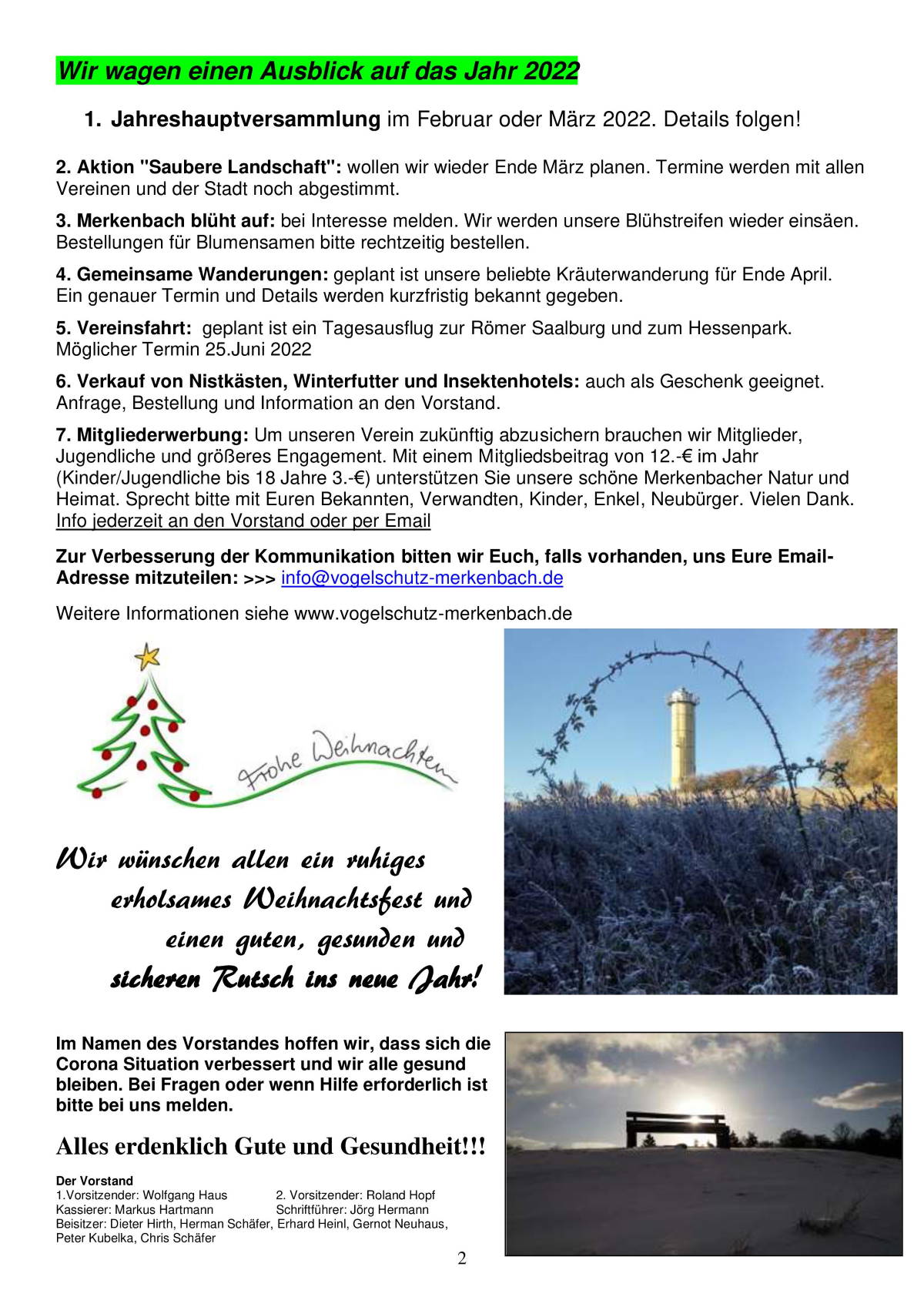 Newsletter Vogelschutzverein Merkenbach 2020 - Seite 2